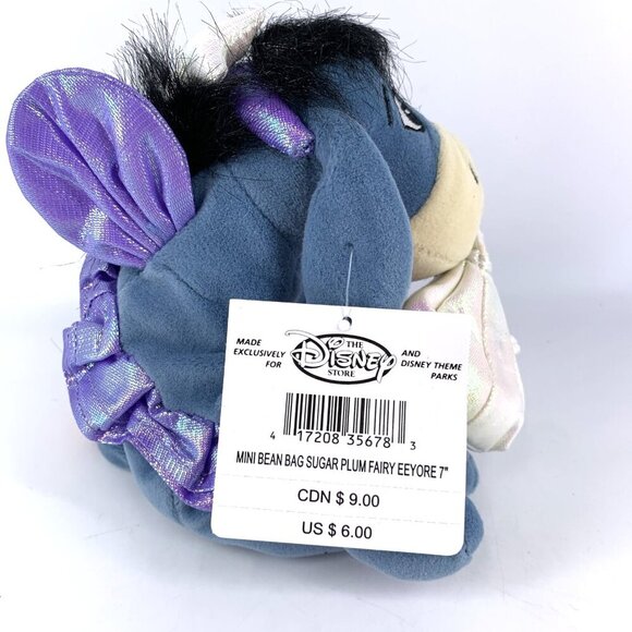 Disney Store Winnie The Pooh Eeyore Sugar Plum Fairy 7" Bean Bag Plush Christmas - Picture 2 of 4